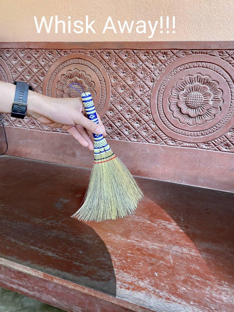 AW BROOMS Small Corn Wisk Brush Broom 11 Inch Indoor Heavy Duty Multi Surface Hard & Soft Floor Home Office Cleaning Tool Supplies 100% Handmade for Household Sweeping Indoor Outdoor (staw Soft Broom) - Image 2